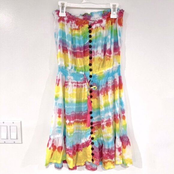 Tiare Hawaii Ryden Tie Dye Strapless Mini Dress Women’s Sz M/L NWT - Picture 4 of 16